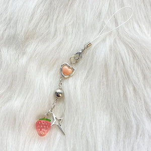 Strawberry Keychain Charm Pendant Kawaii Bag Accessory Women