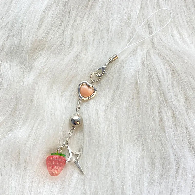 Strawberry Keychain Charm Pendant Kawaii Bag Accessory Women