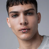 Geometric Beast Tooth Lip Clip Set - Gothic Metal No Piercing for Men Women