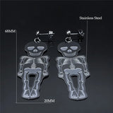Gothic Skull Stainless Steel Stud Earrings Long Earring Jewelry Halloween Gift