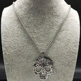Gothic Skull Stainless Steel Necklace Men Silver Chains Jewelry Halloween Gift