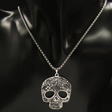 Gothic Skull Stainless Steel Necklace Men Silver Chains Jewelry Halloween Gift