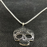 Gothic Skull Stainless Steel Necklace Men Silver Chains Jewelry Halloween Gift