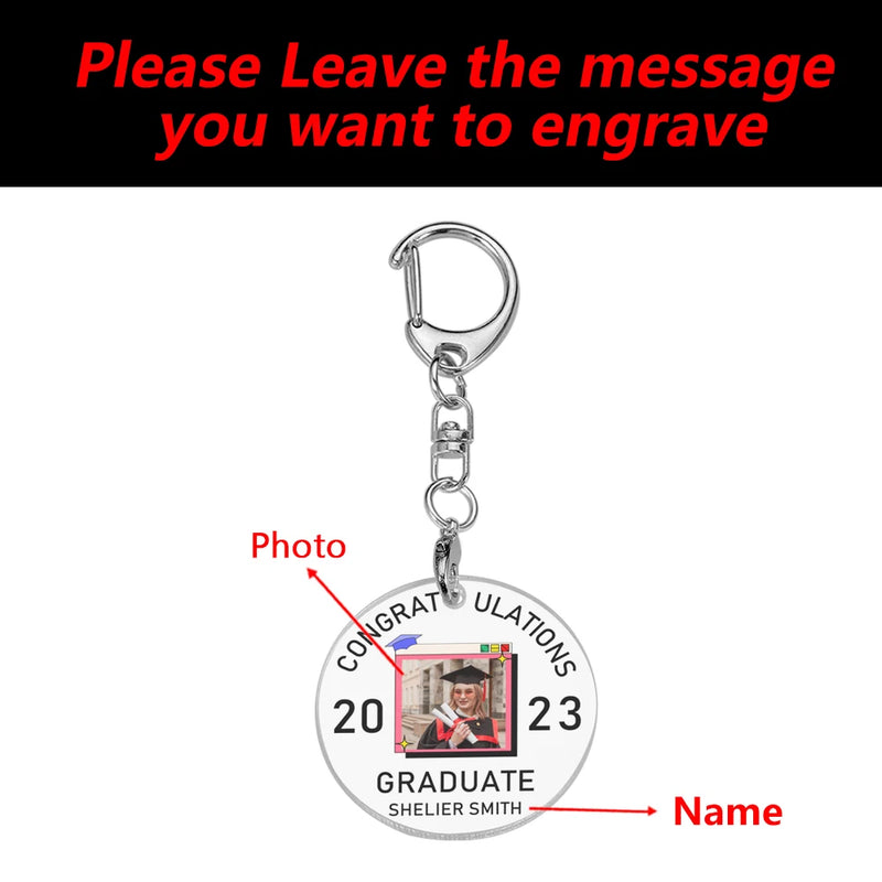 Personalized Graduation Acrylic Photo Keychain for Son/Daughter