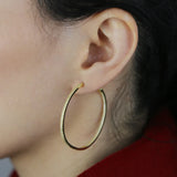 925 Silver Micro Pave CZ Rectangle Huggie Hoop Earrings 45mm Women