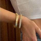 Plated Moon Links Tennis Chain Charm Bracelet Necklace Set
