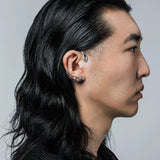 HUANHZUI Hollow String Mesh Basket Silver Ear Clip Punk Earless Piercing Earring