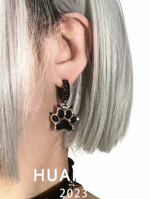 Paw Dog Footprint Hoop Earring for Women Geometric Party Jewelry