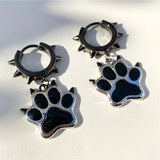 Paw Dog Footprint Hoop Earring for Women Geometric Party Jewelry