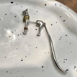 Silver Cat Long Earring Geometric Party Jewelry