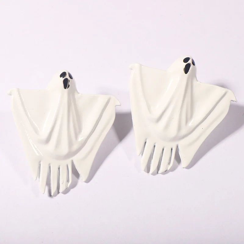 Spooky Ghost Metal Stud Earrings for Halloween Party