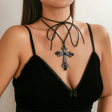 Halloween Exaggerated Cross Choker Necklace