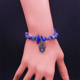 Lapis Lazuli Hamsa Hand Bracelet Devil Eye Jewelry