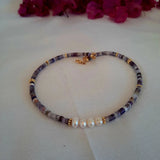 Freshwater Pearl & Nature Stone Beaded Choker Necklace