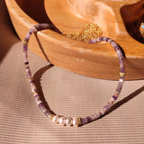 Freshwater Pearl & Nature Stone Beaded Choker Necklace