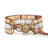 Turquoise Wrap Bracelet with Antique Metal Beads