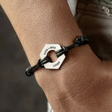 Hexagon Custom Nameplate Bracelet Stainless Steel Jewelry