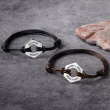 Hexagon Custom Nameplate Bracelet Stainless Steel Jewelry