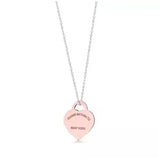925 Silver Double Heart Necklace Original Lettering Craft