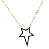 925 Silver CZ Star Pendant Necklace for Women