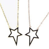 925 Silver CZ Star Pendant Necklace for Women