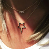 925 Silver CZ Star Pendant Necklace for Women