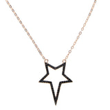 925 Silver CZ Star Pendant Necklace for Women
