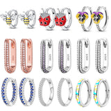 925 Silver Crystal Zircon Stud Earrings Bridal Jewelry
