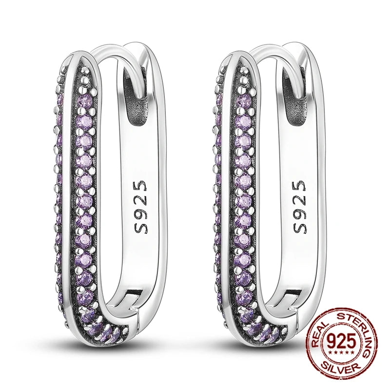 925 Silver Crystal Zircon Stud Earrings Bridal Jewelry