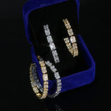Micro Pave CZ Big Hoop Earrings 50mm for Party Wedding