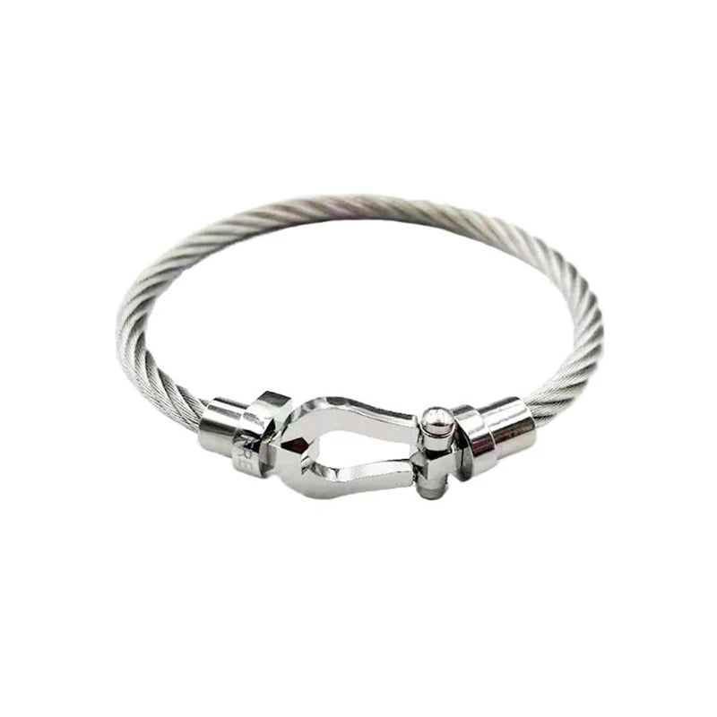 Horseshoe Bracelet Titanium Steel for Party Christmas Gift