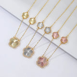Dainty 5-Flower Charm Pendant Set Plated Flower Jewelry Gift