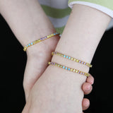 Rainbow CZ Tennis Chain Bracelet for Women Wedding Jewelry