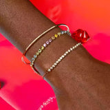 Rainbow CZ Tennis Chain Bracelet for Women Wedding Jewelry