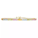 Rainbow CZ Tennis Chain Bracelet for Women Wedding Jewelry