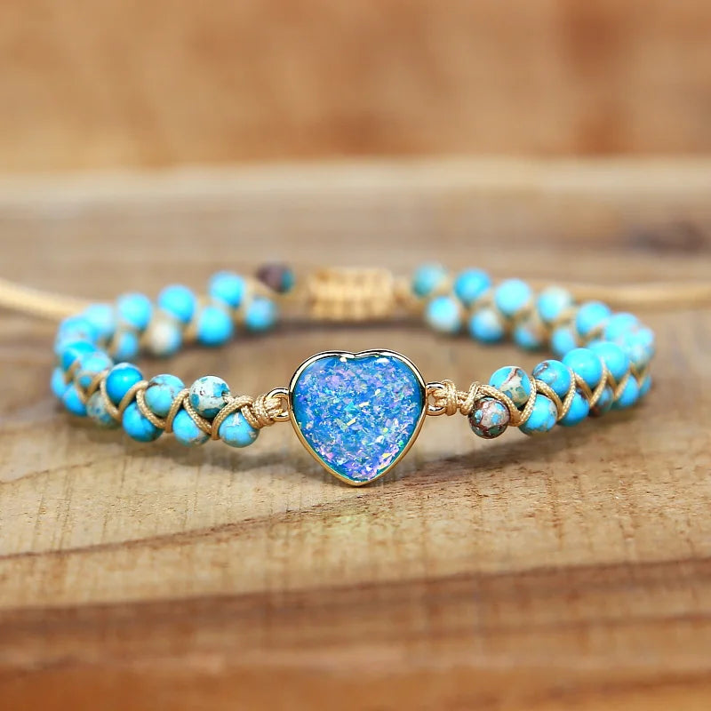 Friendship Wrap Bracelets Heart Charm Braid Boho Jewelry