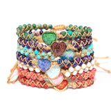Friendship Wrap Bracelets Heart Charm Braid Boho Jewelry