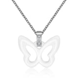 Sweet Butterfly Ceramic Zircon Necklace Austrian Crystal Fine Jewelry