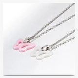 Sweet Butterfly Ceramic Zircon Necklace Austrian Crystal Fine Jewelry