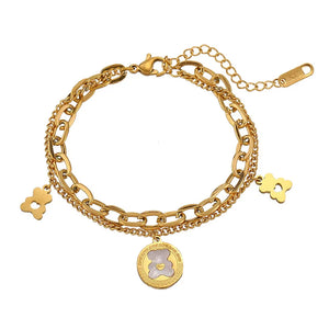 Women's Stainless Steel Bear Shape Bracelet