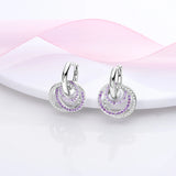 925 Silver Butterfly Heart Hoop Earrings