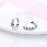 925 Silver Butterfly Heart Hoop Earrings