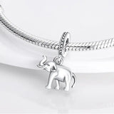 925 Silver Elephant Charm Animal Dog Paw Cat Snake Owl Pendant Beads