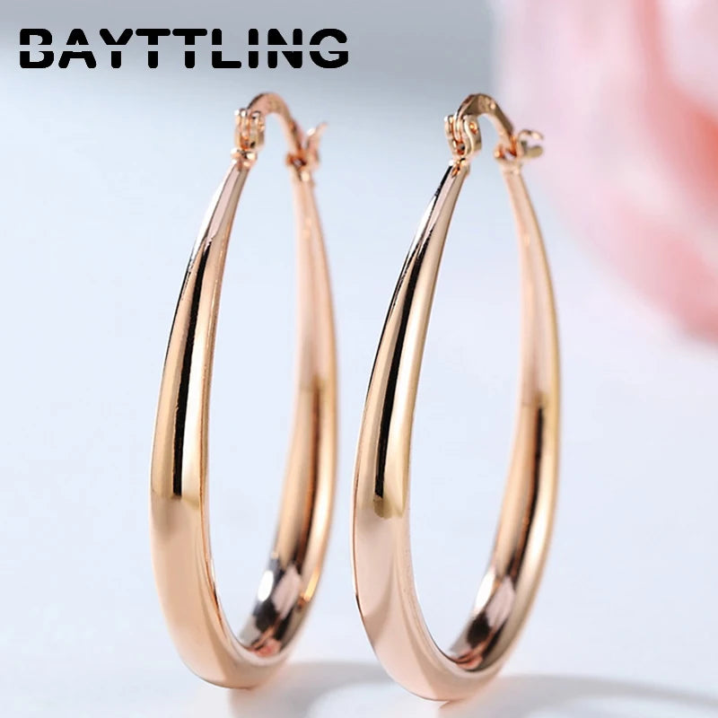 S925 Silver U Big Hoop Earrings Statement Jewelry Gift