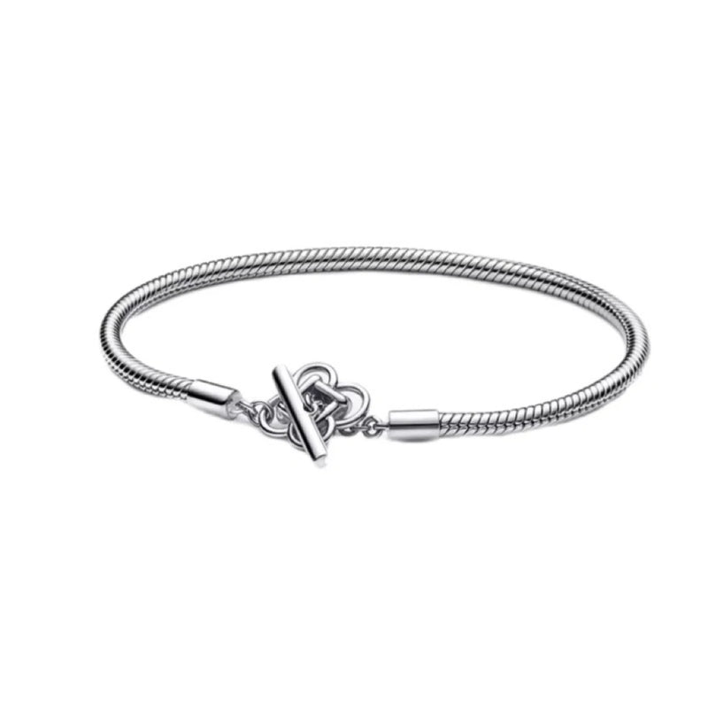 925 Sterling Silver Pan Bracelet for Women with Crystal Charms