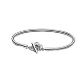 925 Sterling Silver Pan Bracelet for Women with Crystal Charms