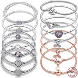 Silver Eternity Rose Chain Bracelet for Charm DIY Jewelry