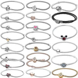 Silver Eternity Rose Chain Bracelet for Charm DIY Jewelry