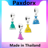 S925 Sterling Silver Skirt Charm Princess Pendant for Pando Bracelet