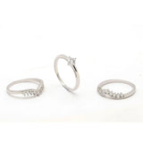 3 Piece Ring Set Flower Crystal Bohemian Midi Finger Jewelry